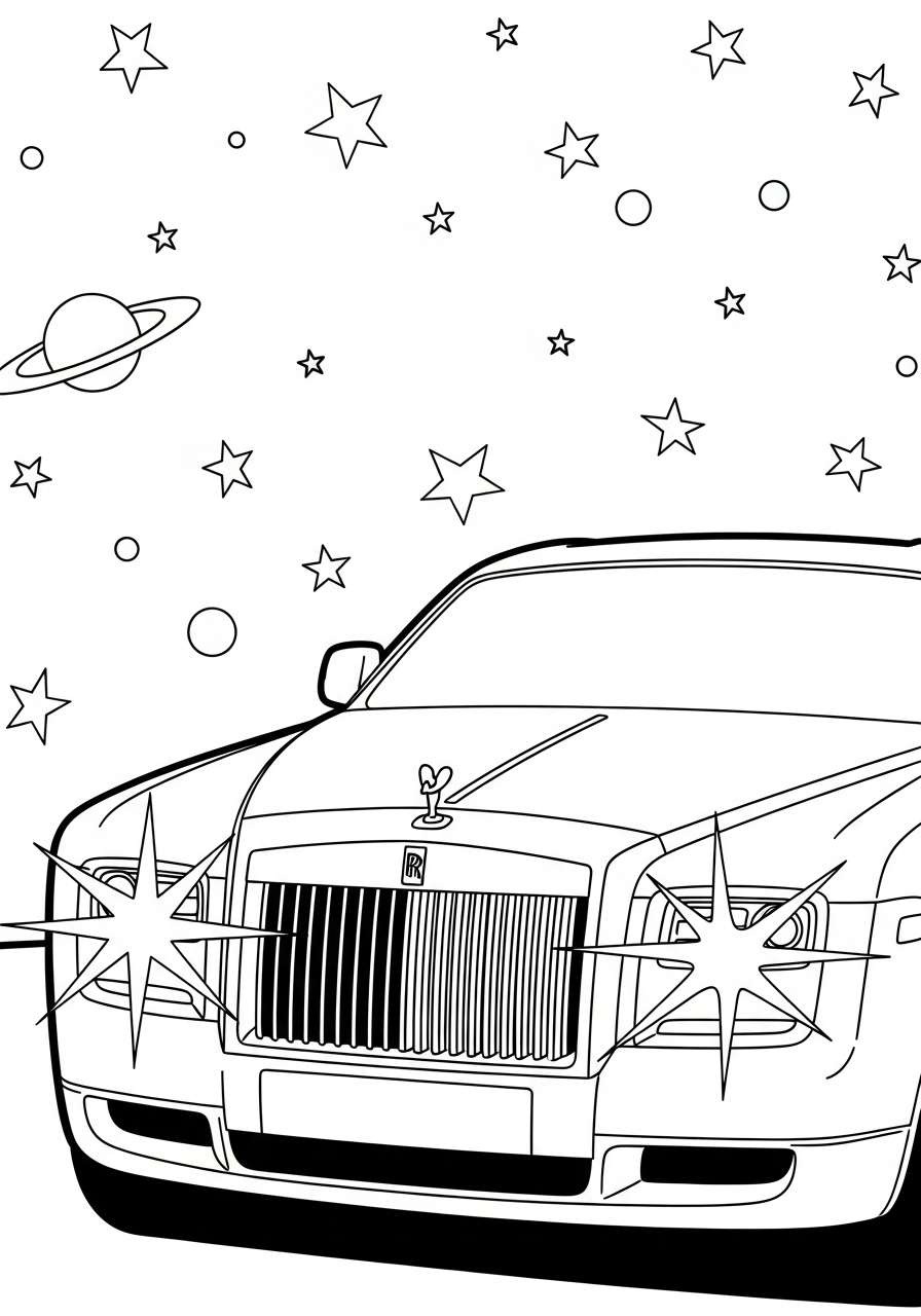 disegno Rolls Royce da colorare per bambini