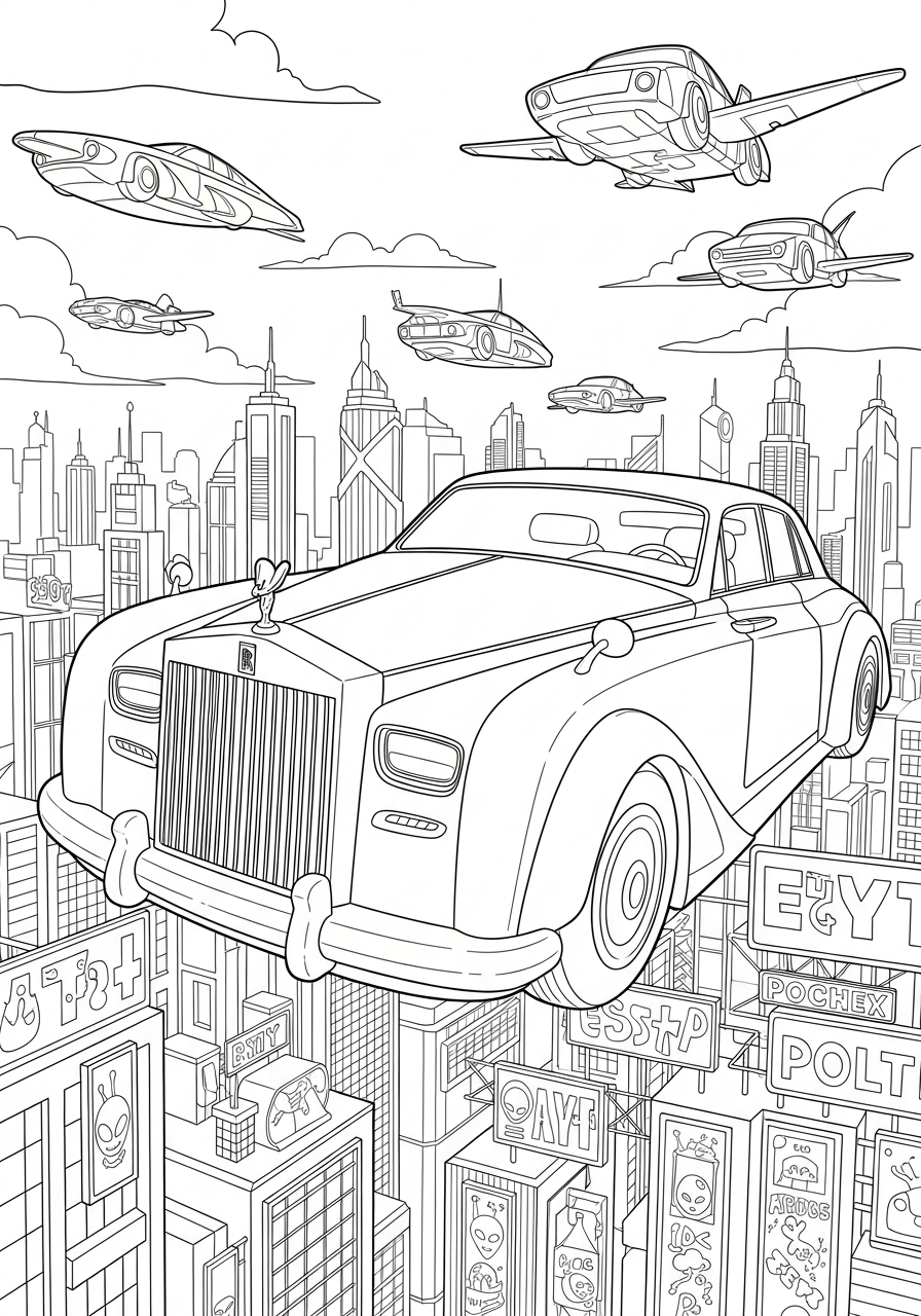 disegni di Rolls Royce da colorare e stampare gratis 1