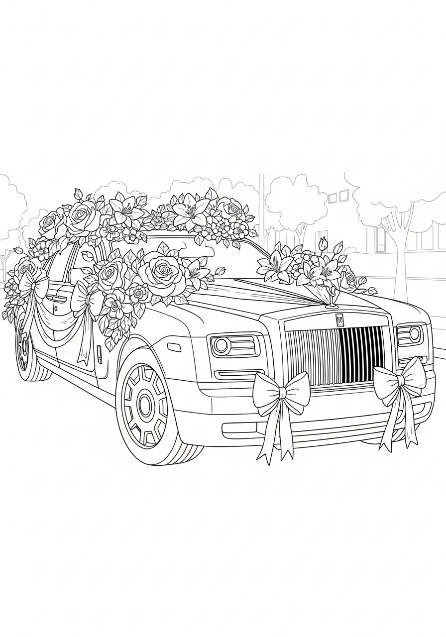 disegni Rolls Royce facili da colorare