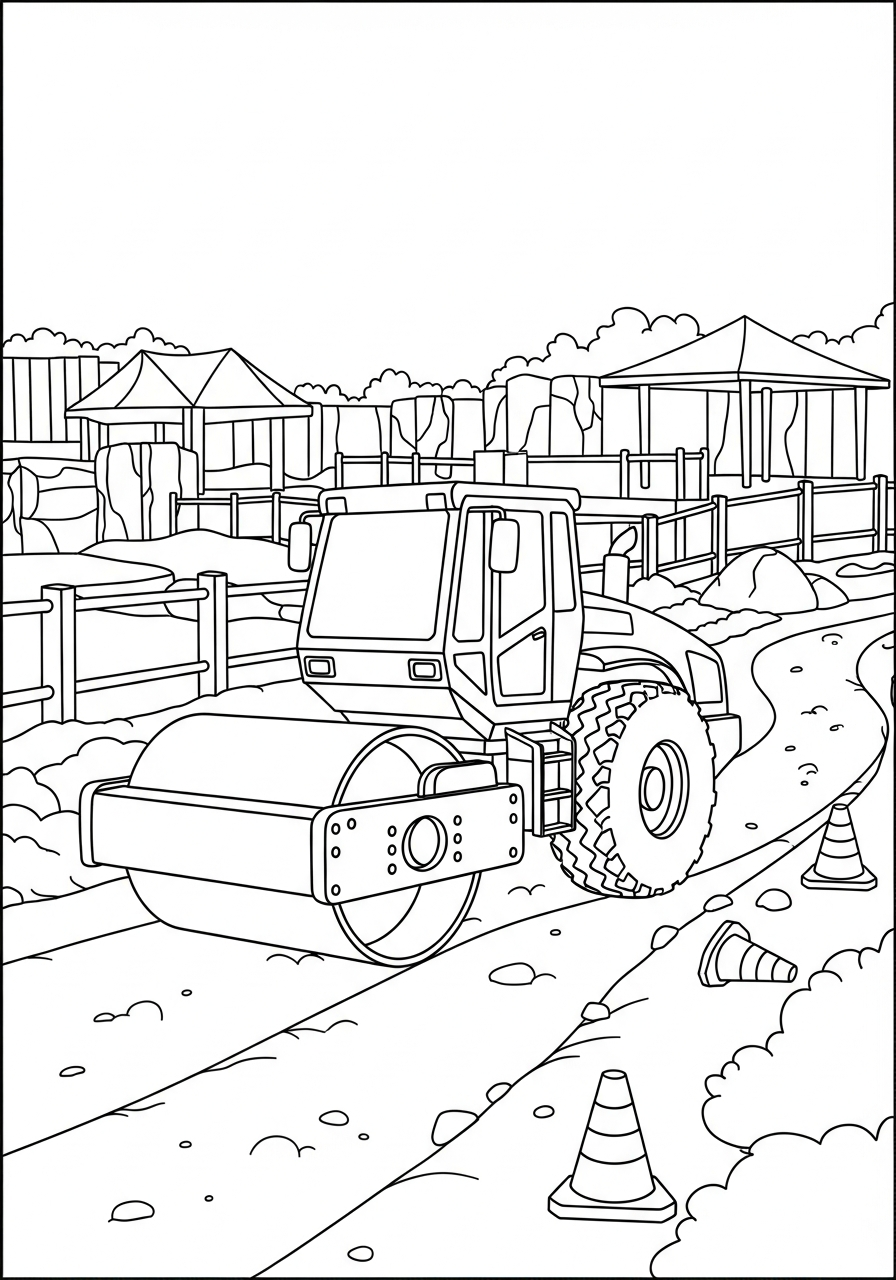 Rullo Compressore 4 disegni facili di Rullo Compressore da colorare 1