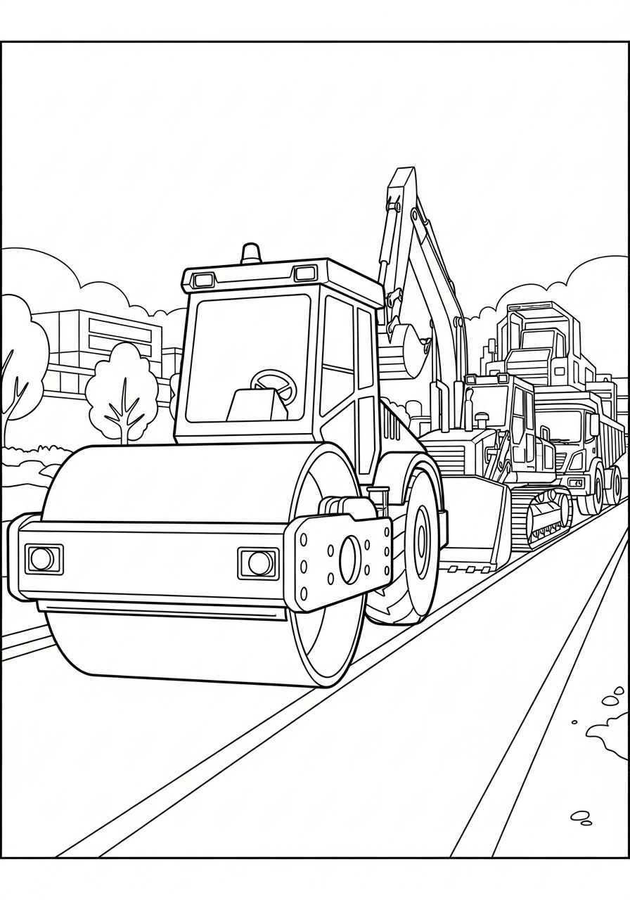 Rullo Compressore 2 Rullo Compressore da colorare a4