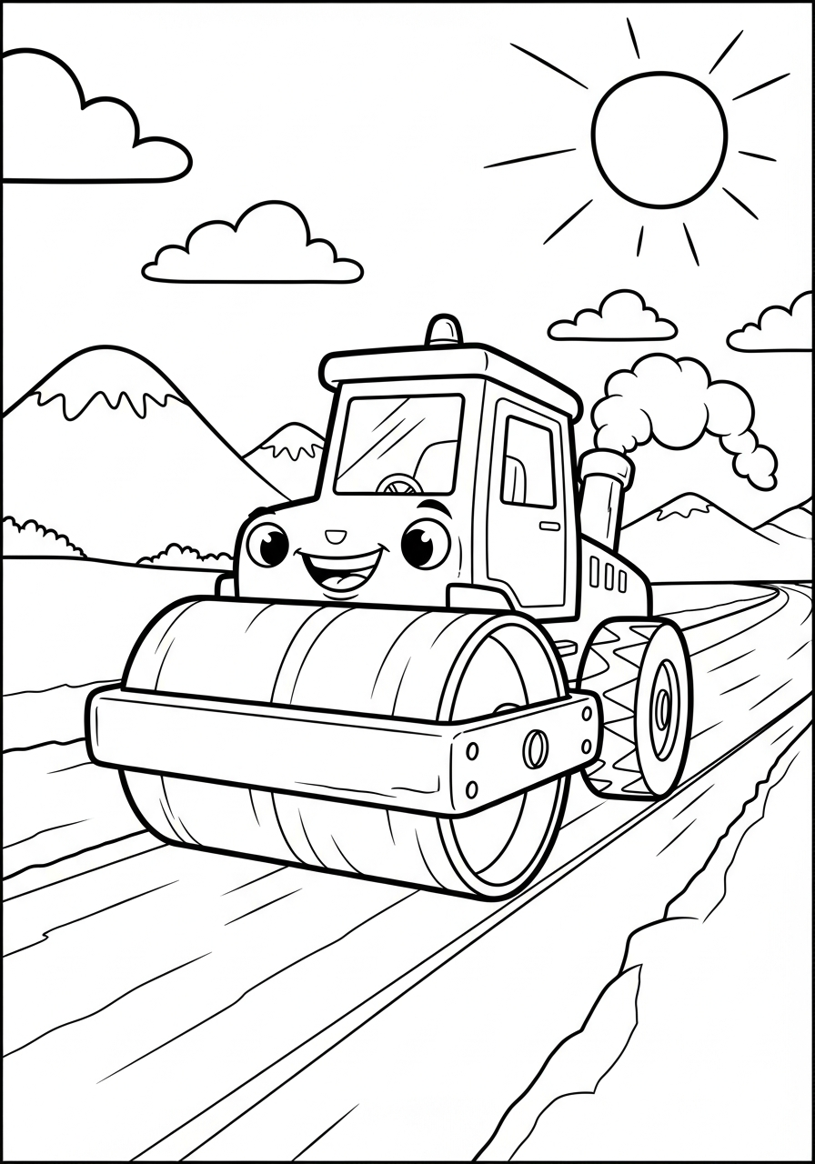 Rullo Compressore 19 disegni di Rullo Compressore da colorare da stampare