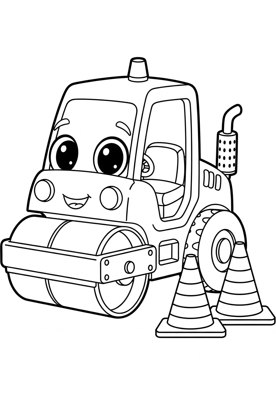 Rullo Compressore 18 disegni da colorare gratis Rullo Compressore 1