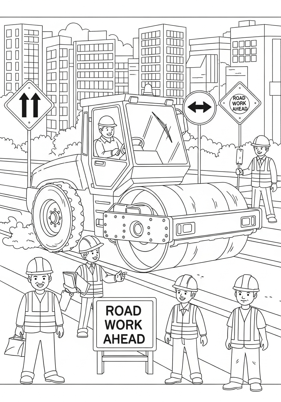 Rullo Compressore 17 disegni da colorare Rullo Compressore pdf