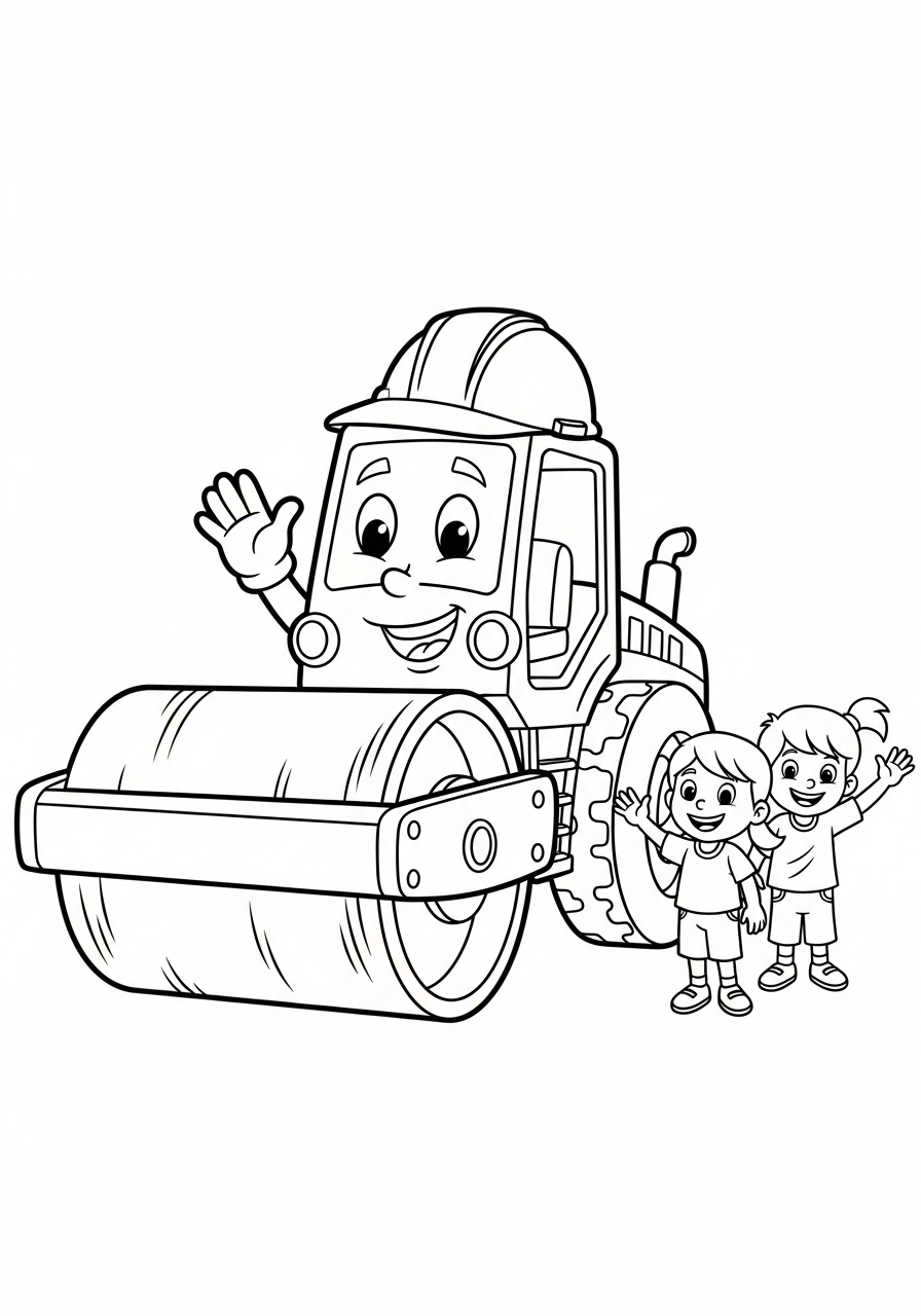 Rullo Compressore 15 Rullo Compressore da colorare per bambini