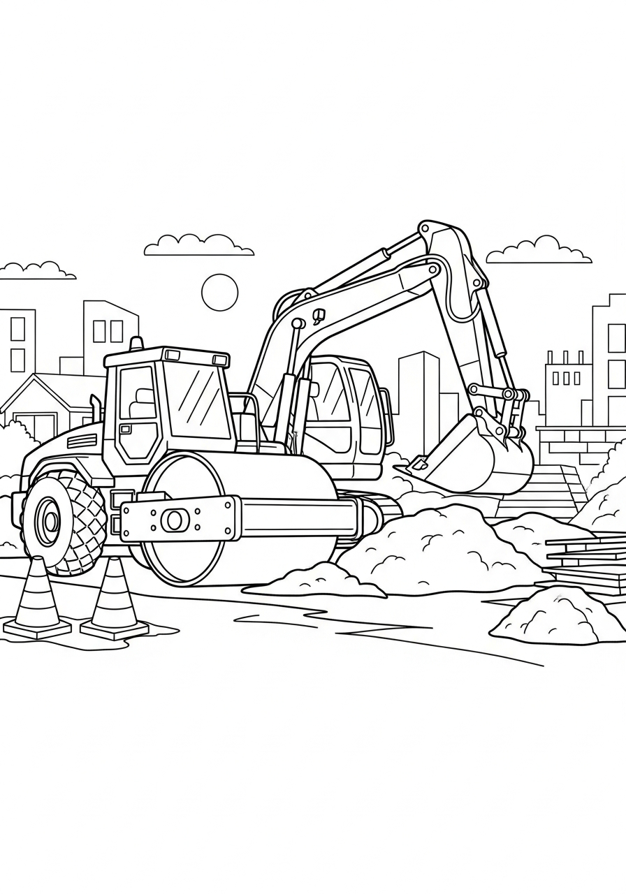 Rullo Compressore 13 foto di Rullo Compressore da colorare