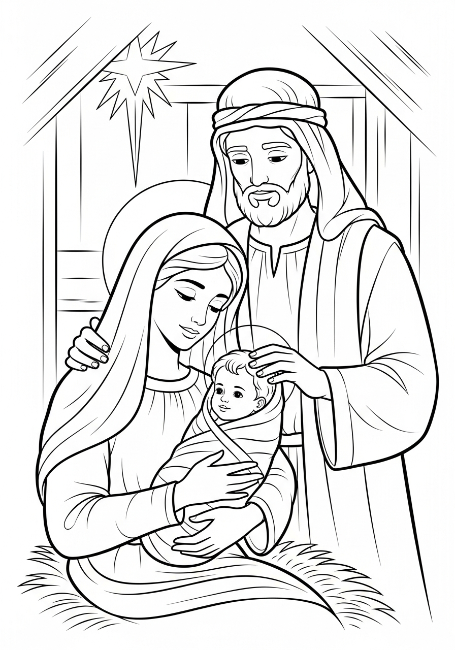 Sacra Famiglia 19 disegni da colorare gratis Sacra Famiglia