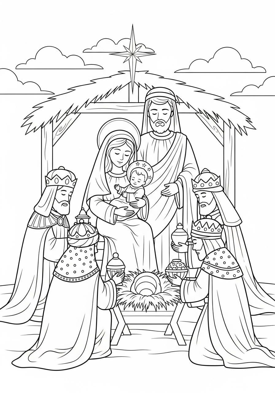 Sacra Famiglia 10 disegno Sacra Famiglia da colorare e stampare