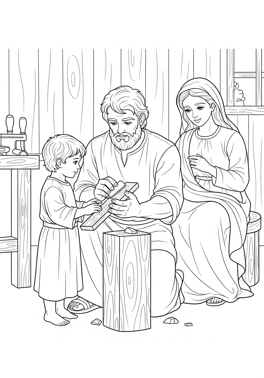 Sacra Famiglia 9 disegni Sacra Famiglia facili da colorare