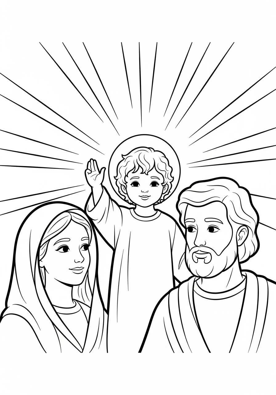 Sacra Famiglia 7 Sacra Famiglia disegno facile da colorare