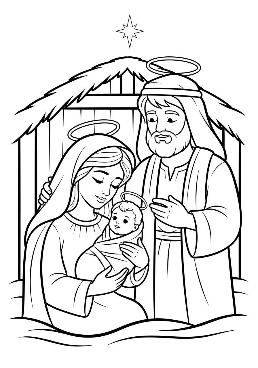 Sacra Famiglia 6 Sacra Famiglia da colorare e stampare gratis