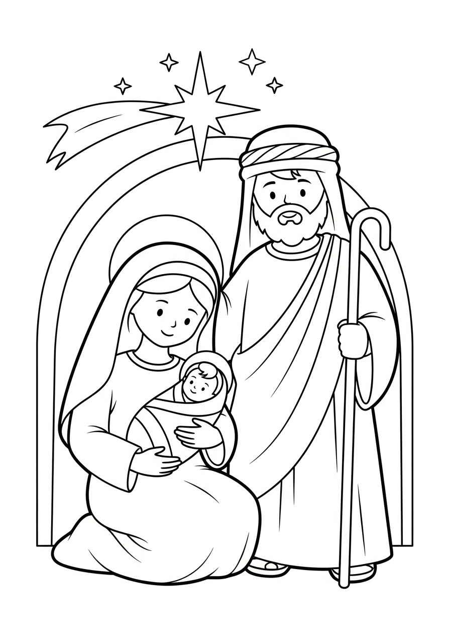 Sacra Famiglia 2 Sacra Famiglia da colorare facile