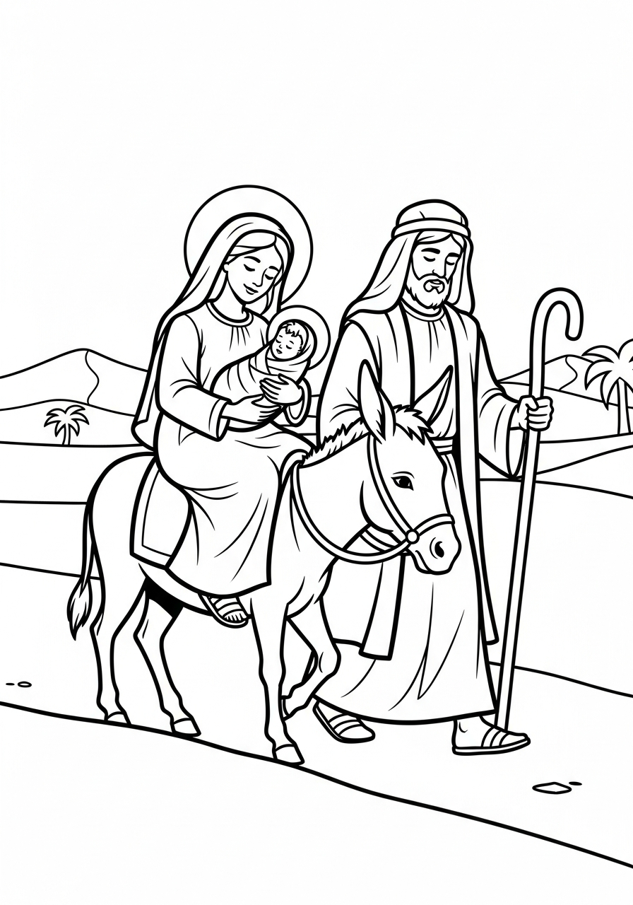 Sacra Famiglia 17 immagine di Sacra Famiglia da colorare