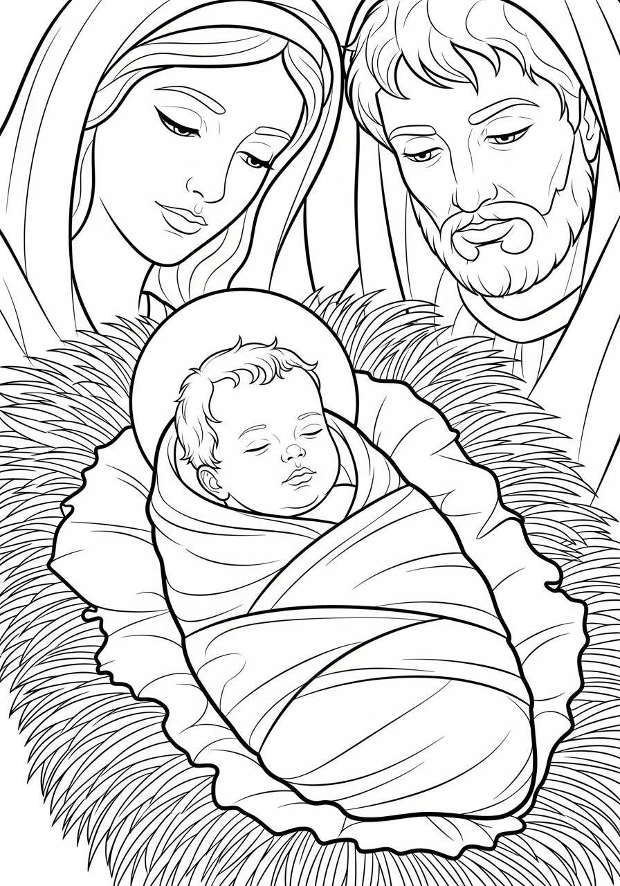 Sacra Famiglia 15 disegni da colorare Sacra Famiglia