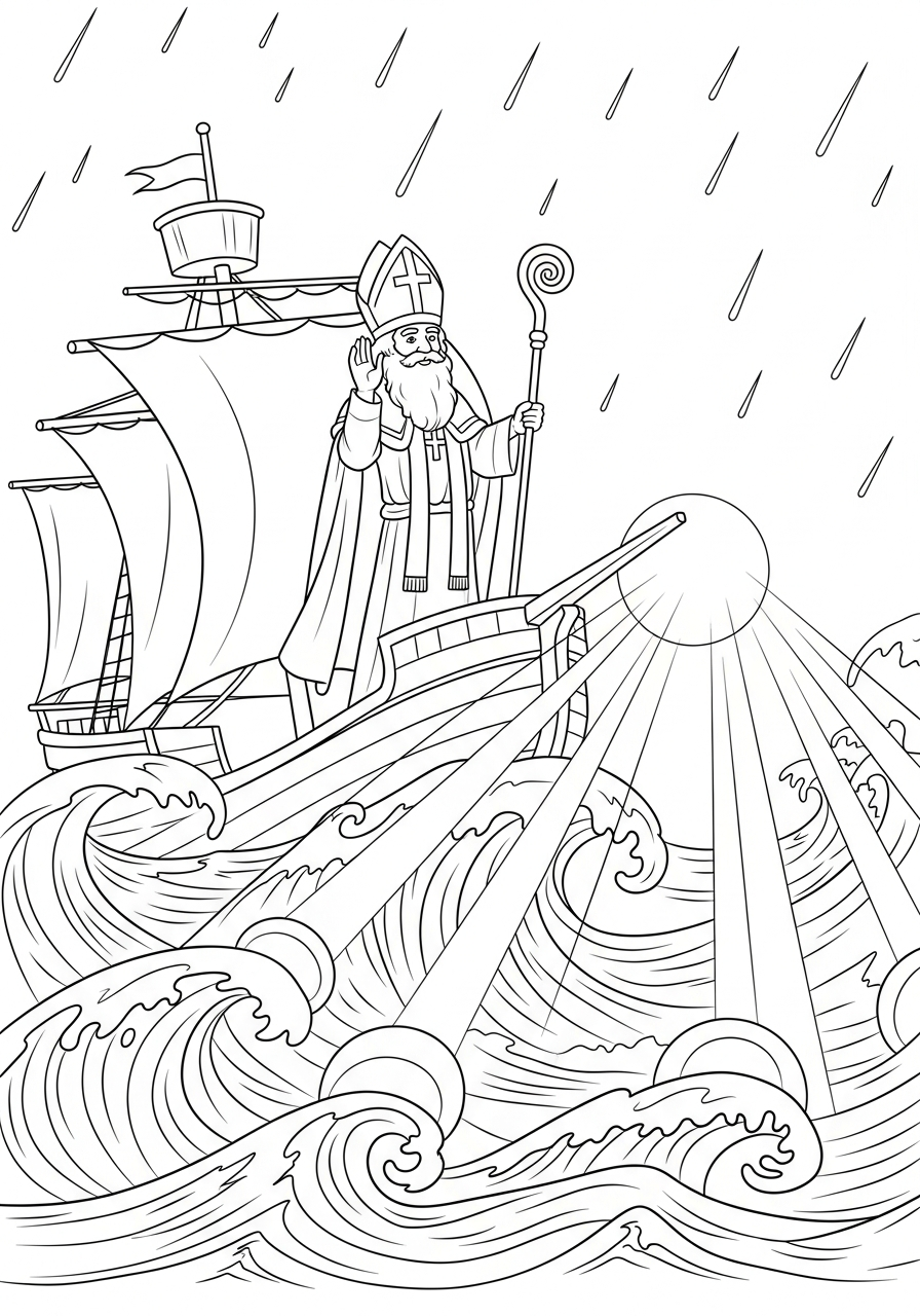 San Nicola 6 disegni di San Nicola da colorare per bambini