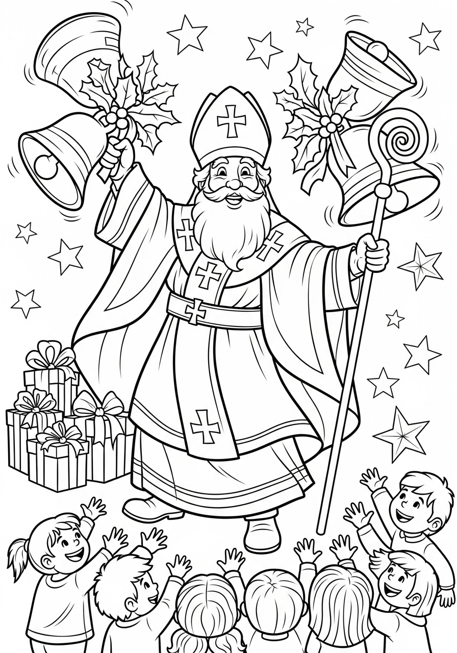 San Nicola 2 disegni San Nicola da colorare per bambini