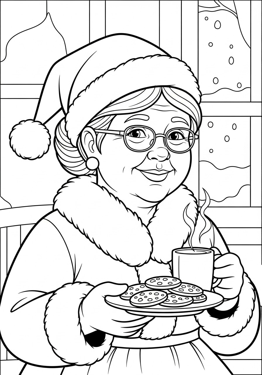 pdf stampare Signora Natale da colorare