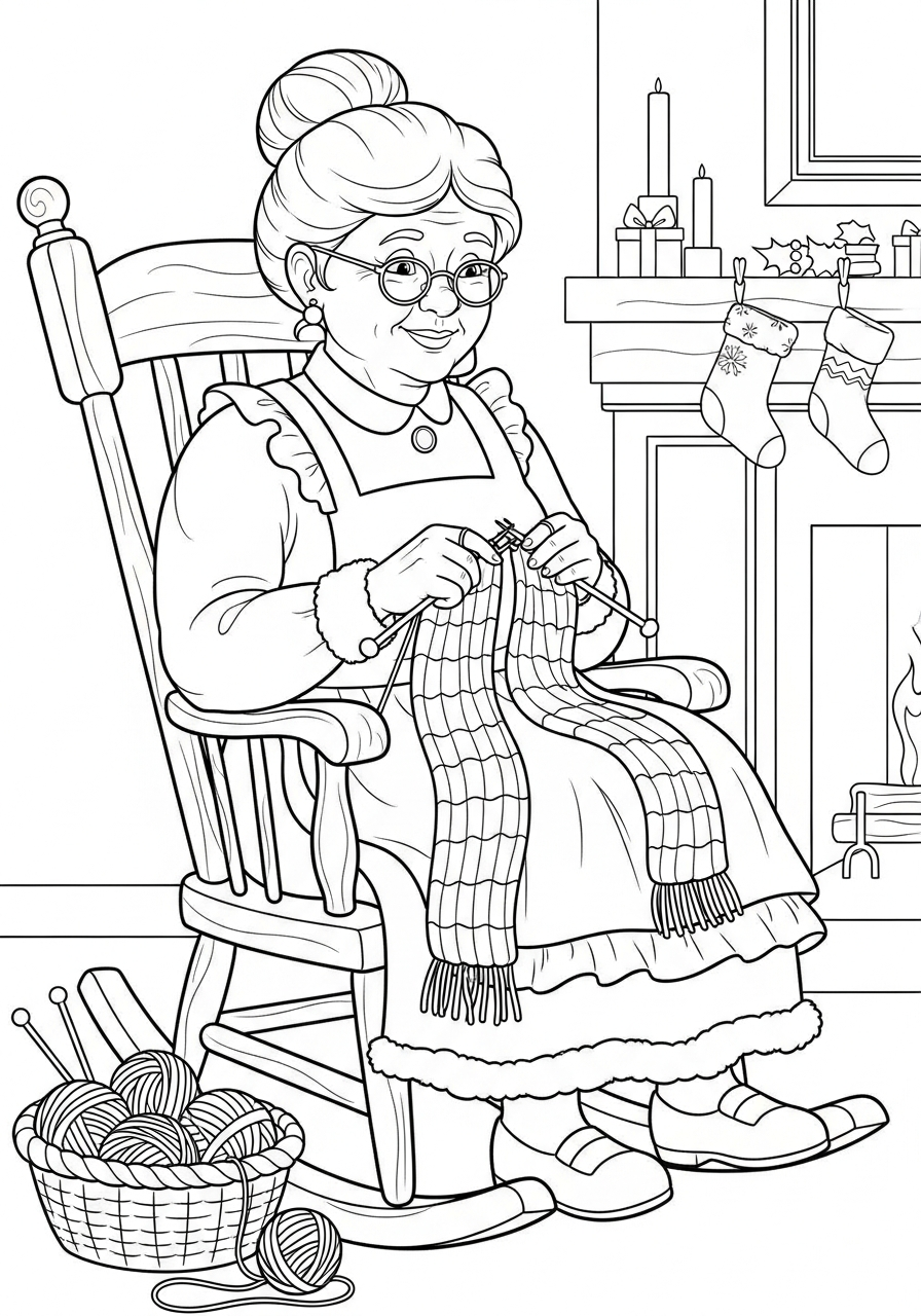 disegni da stampare e colorare Signora Natale