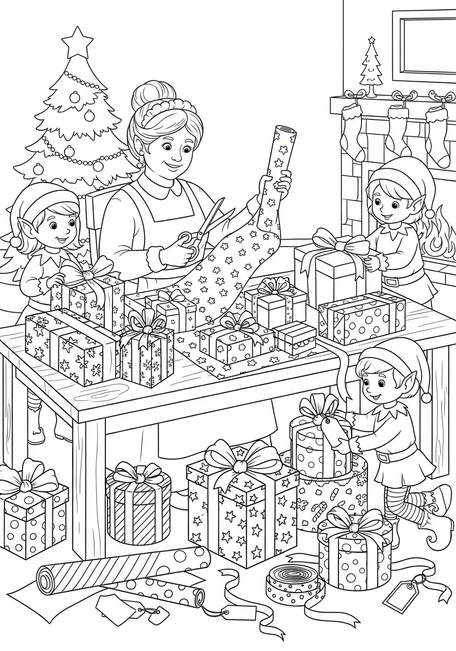 immagini da stampare e colorare di Signora Natale