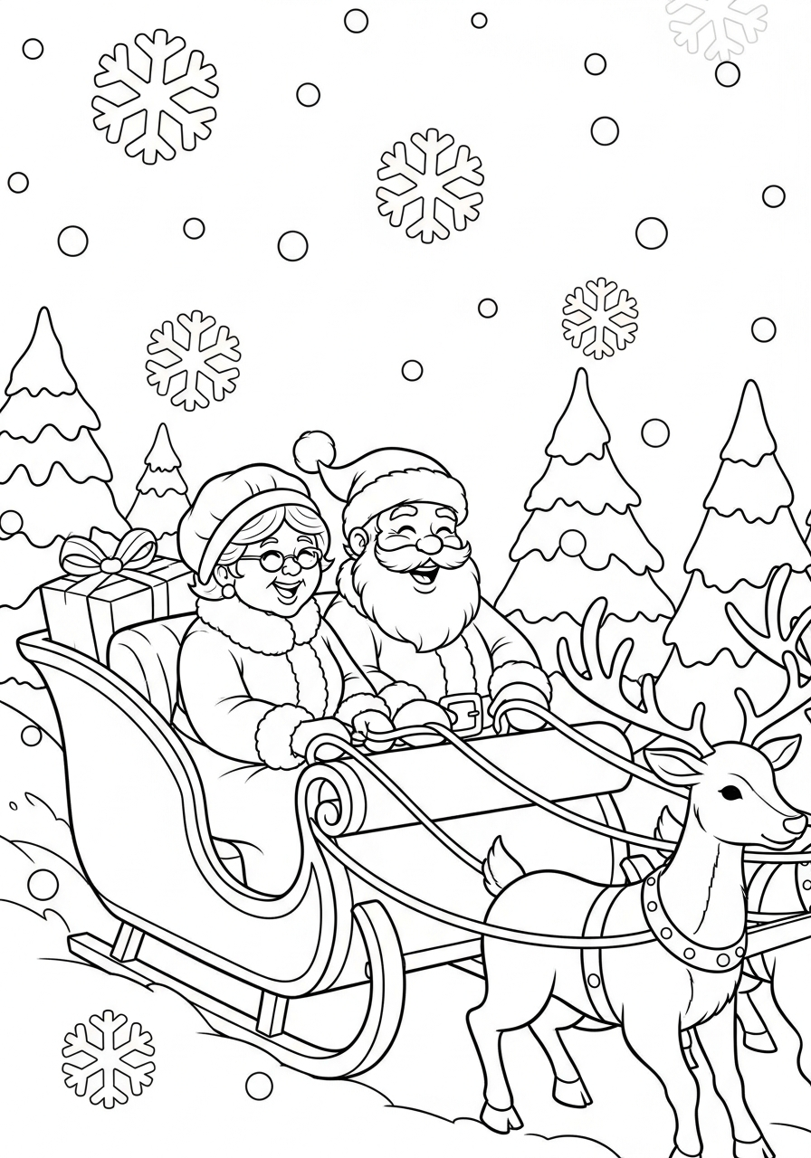 disegni da colorare Signora Natale da stampare