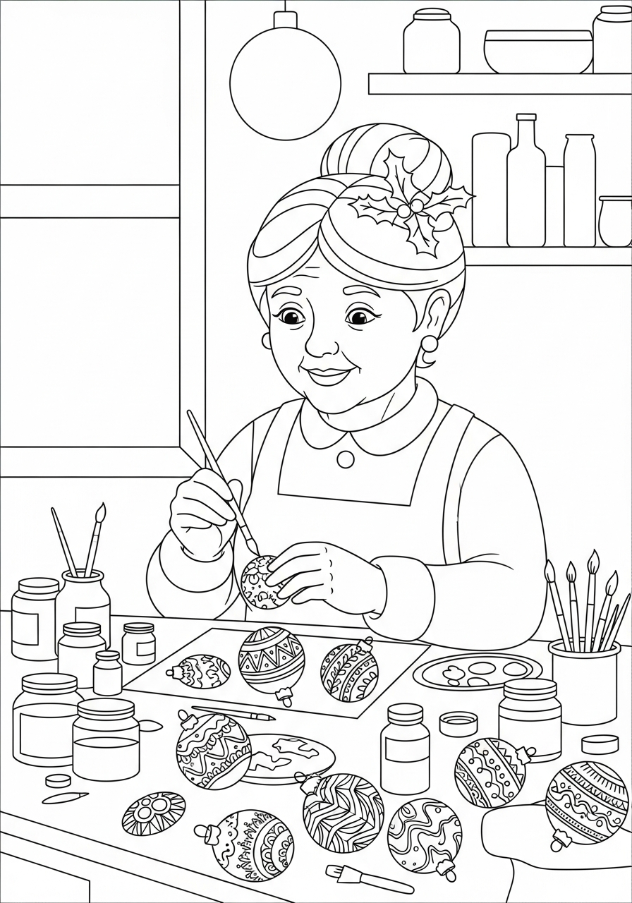 disegno Signora Natale da colorare per bambini