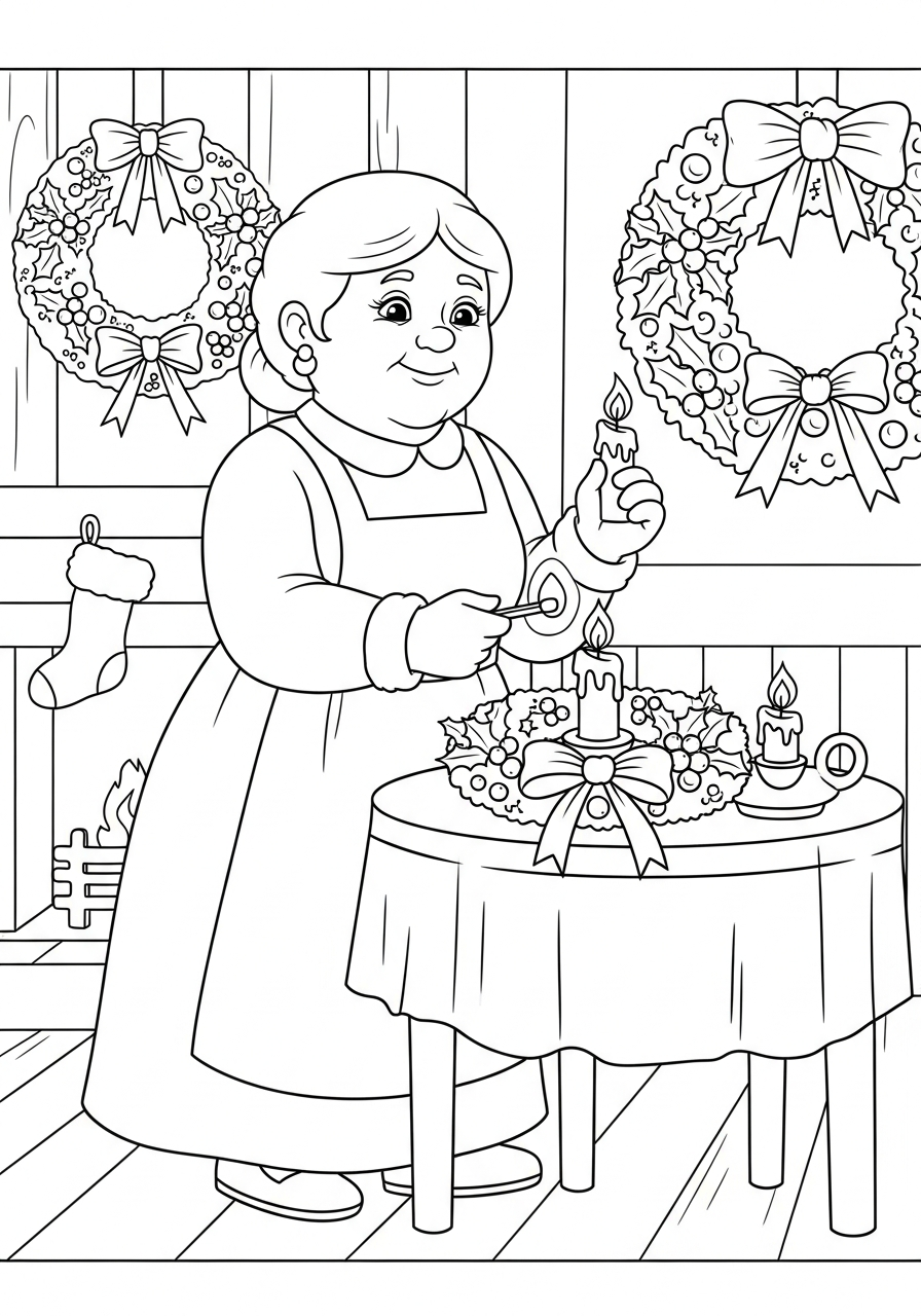 immagine Signora Natale da colorare