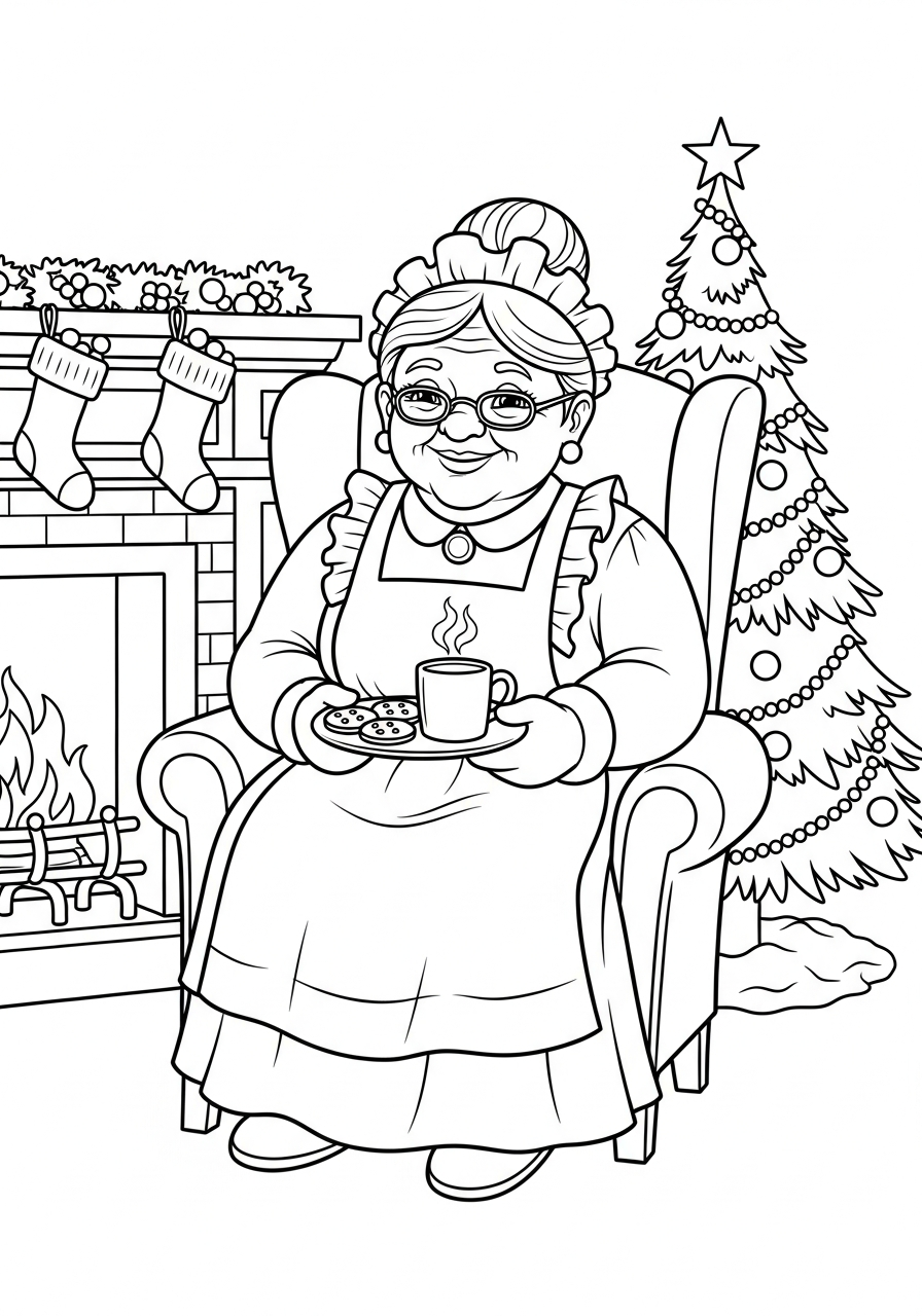 immagini Signora Natale da colorare e stampare