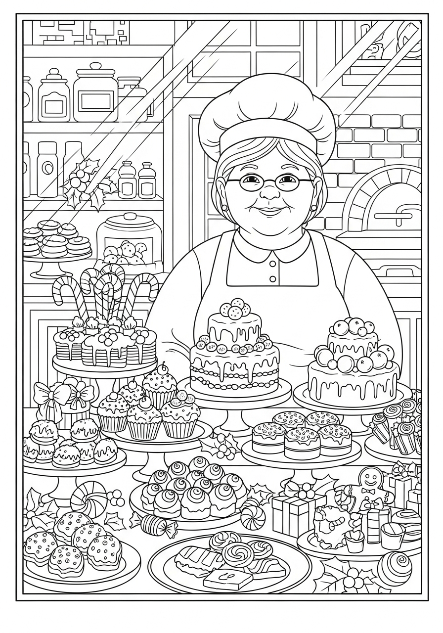 disegni Signora Natale da colorare per bambini