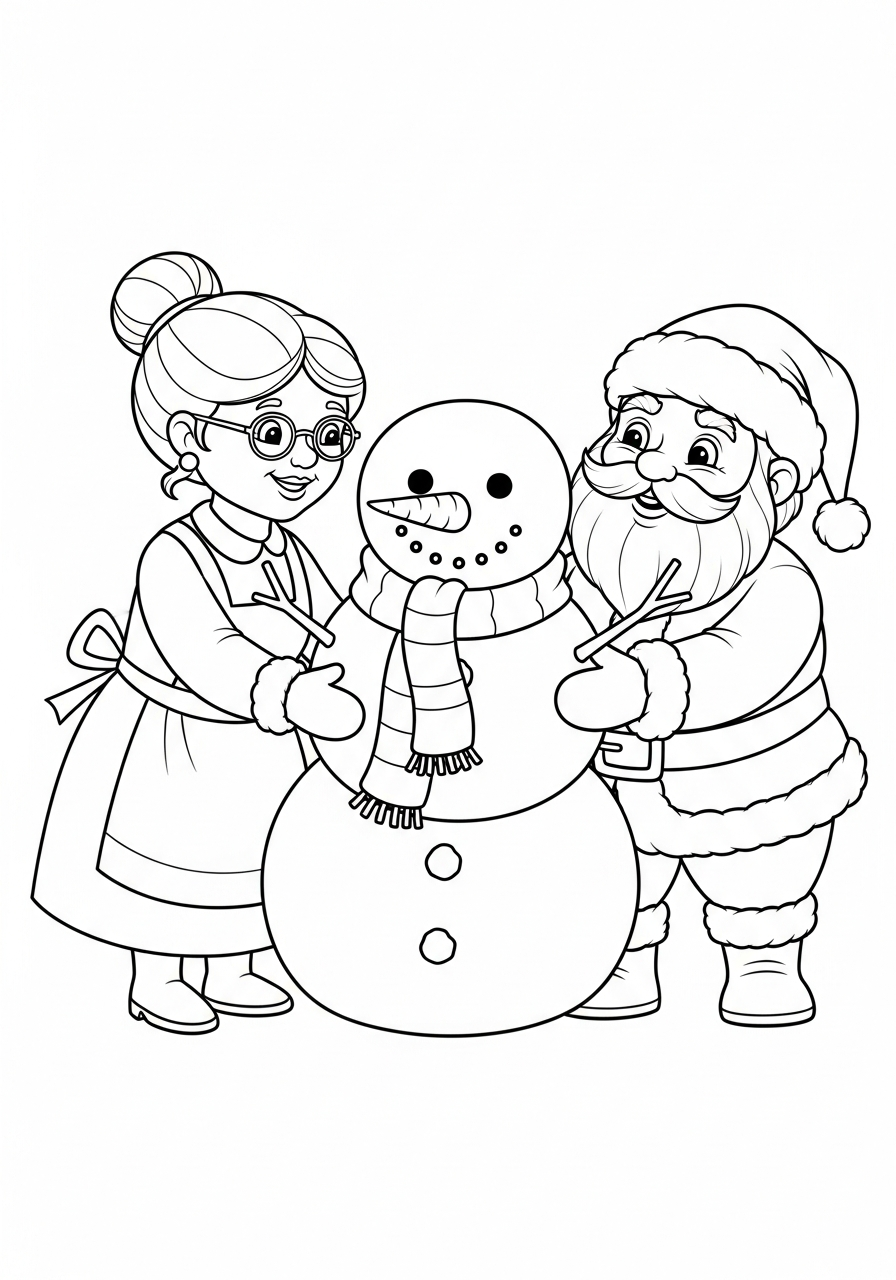 Signora Natale da colorare facile