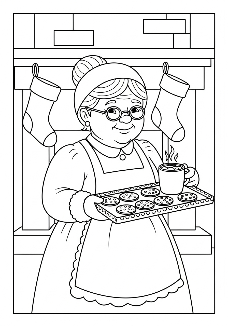 disegni Signora Natale da colorare