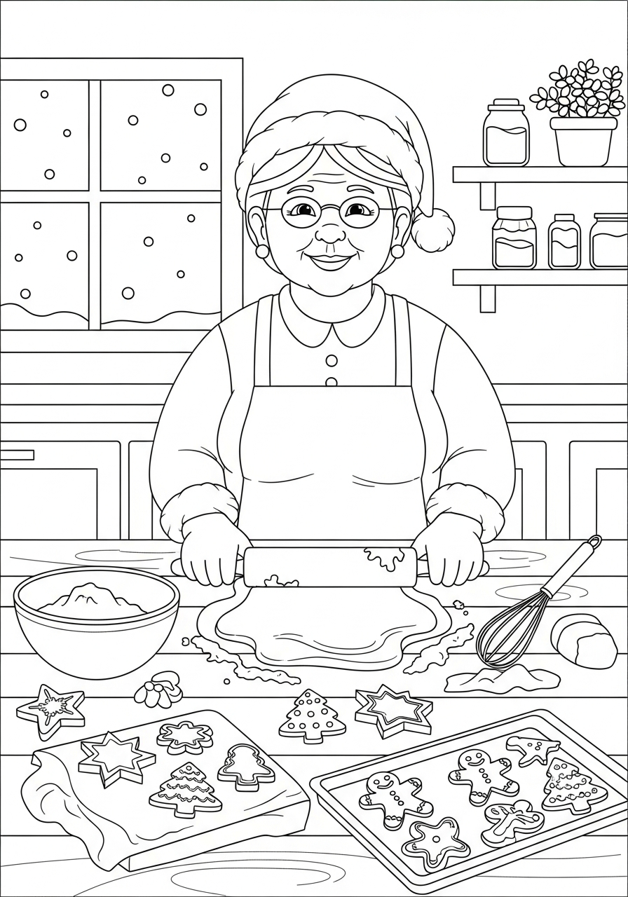 disegni di Signora Natale da colorare e stampare gratis