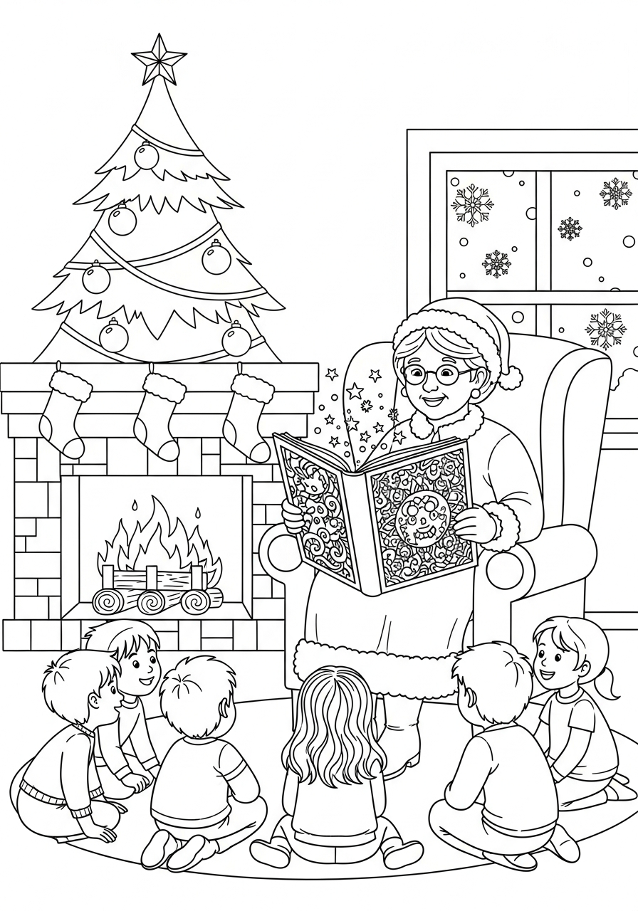 disegno di Signora Natale da stampare e colorare