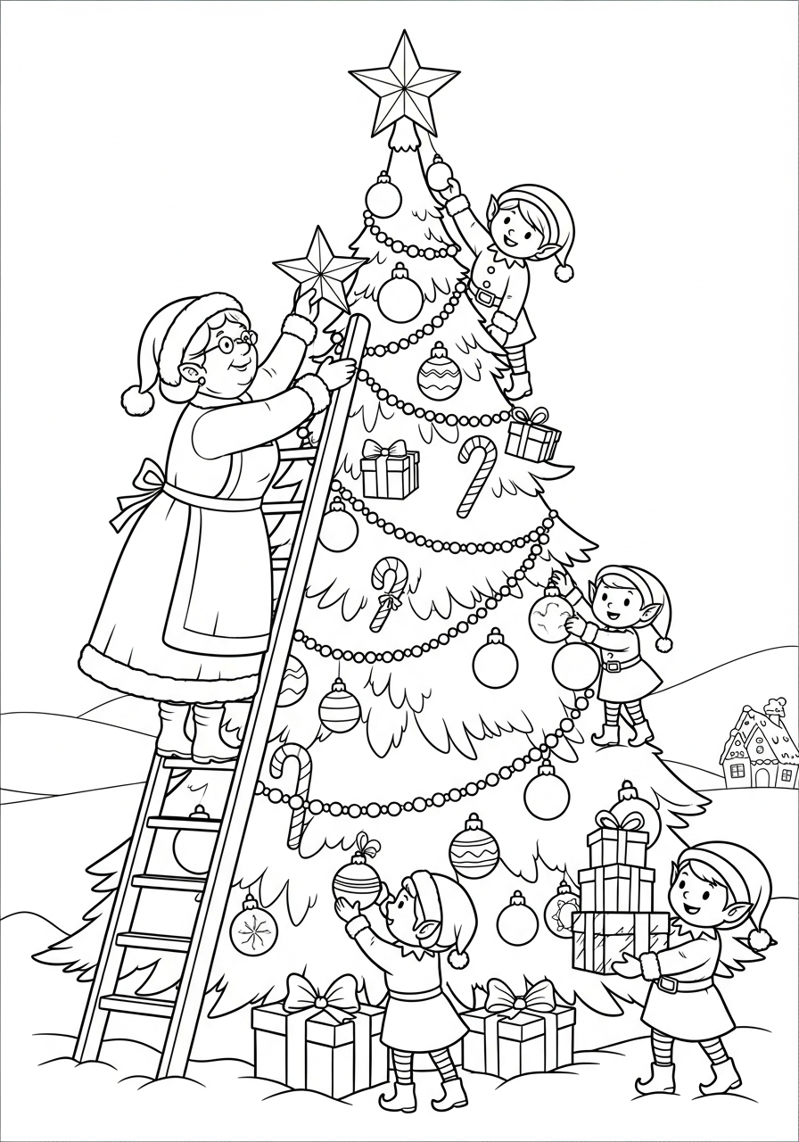 disegni Signora Natale da colorare pdf