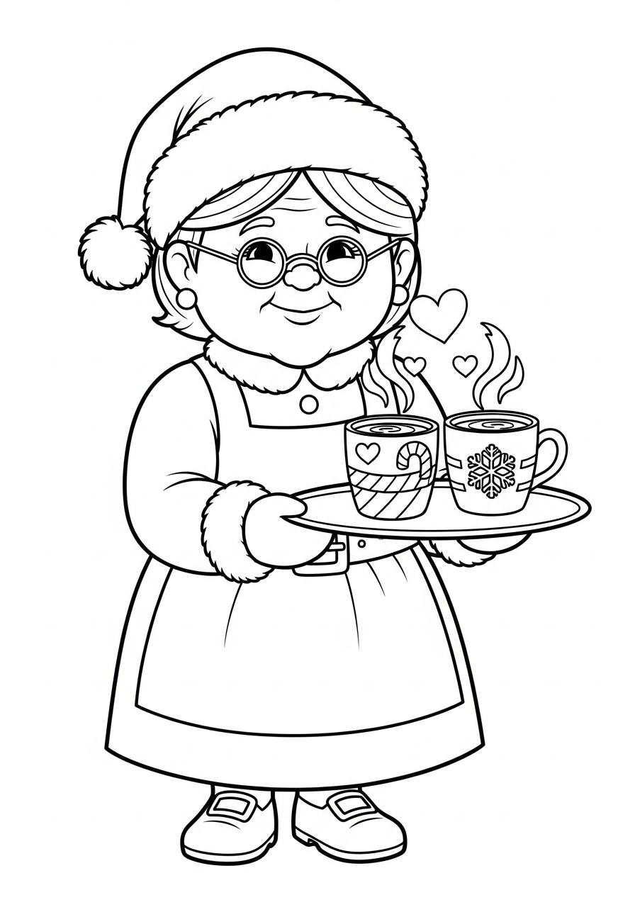 immagini di Signora Natale da stampare e colorare