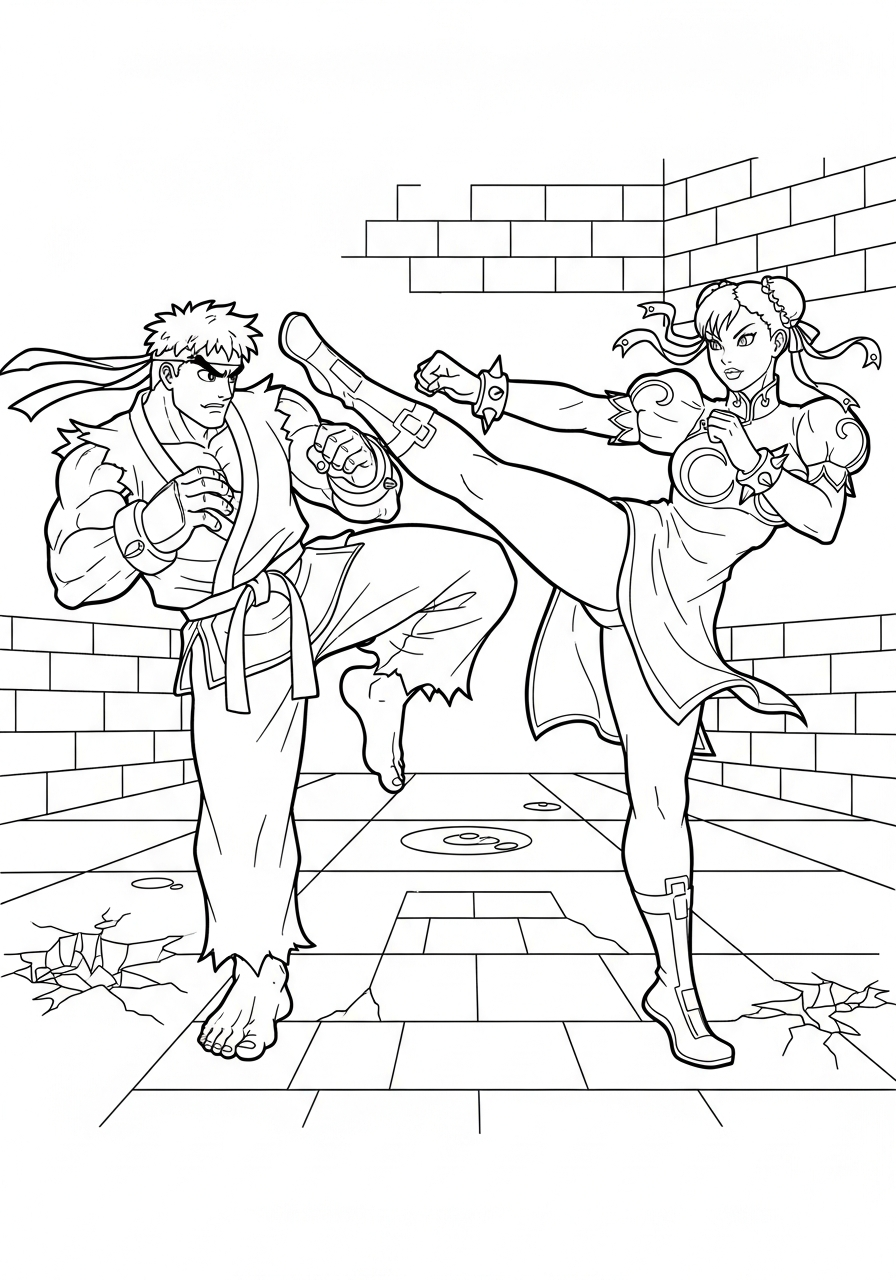 Street Fighter 2 disegni di Street Fighter da colorare per bambini