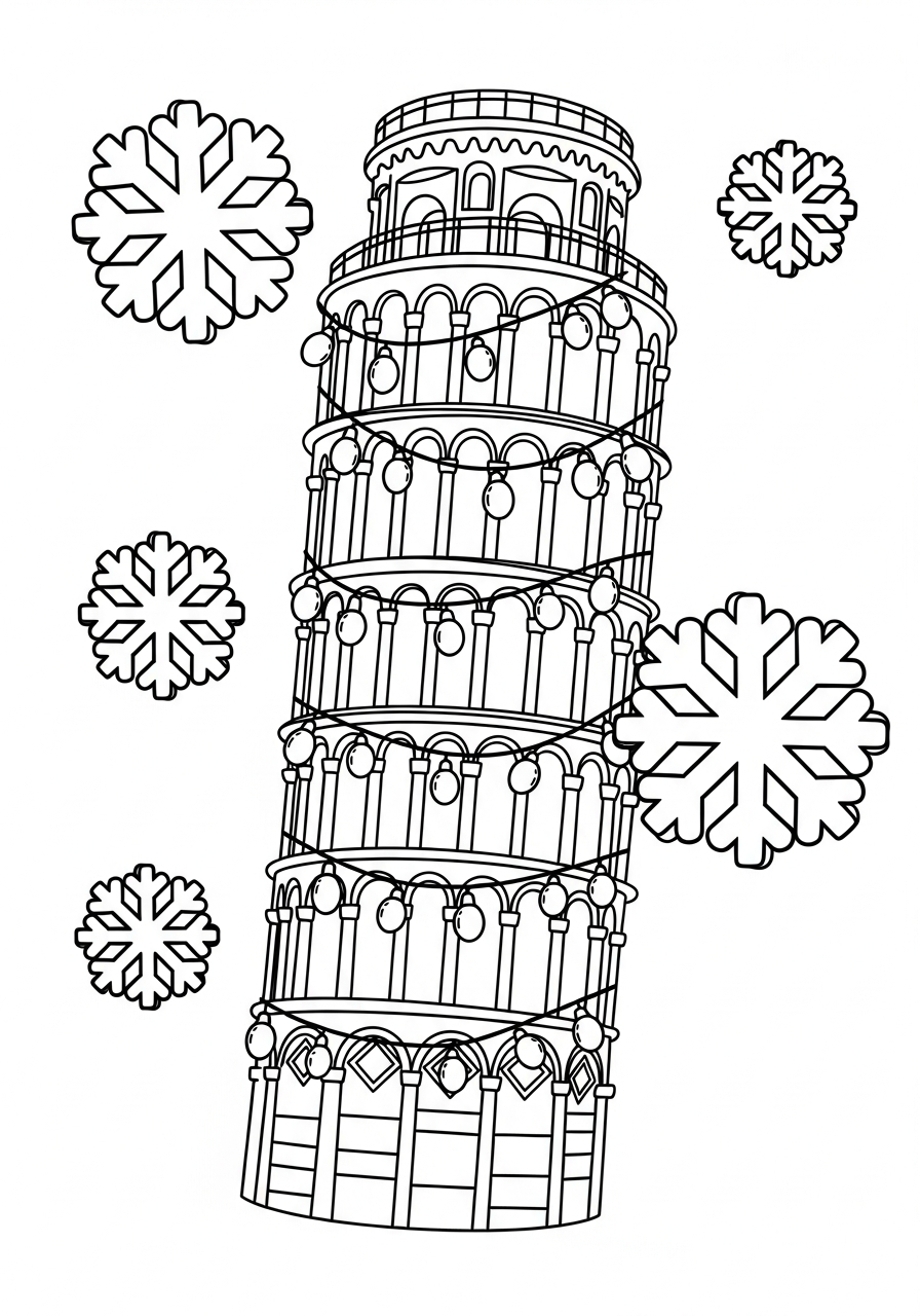 pdf stampare Torre di Pisa da colorare
