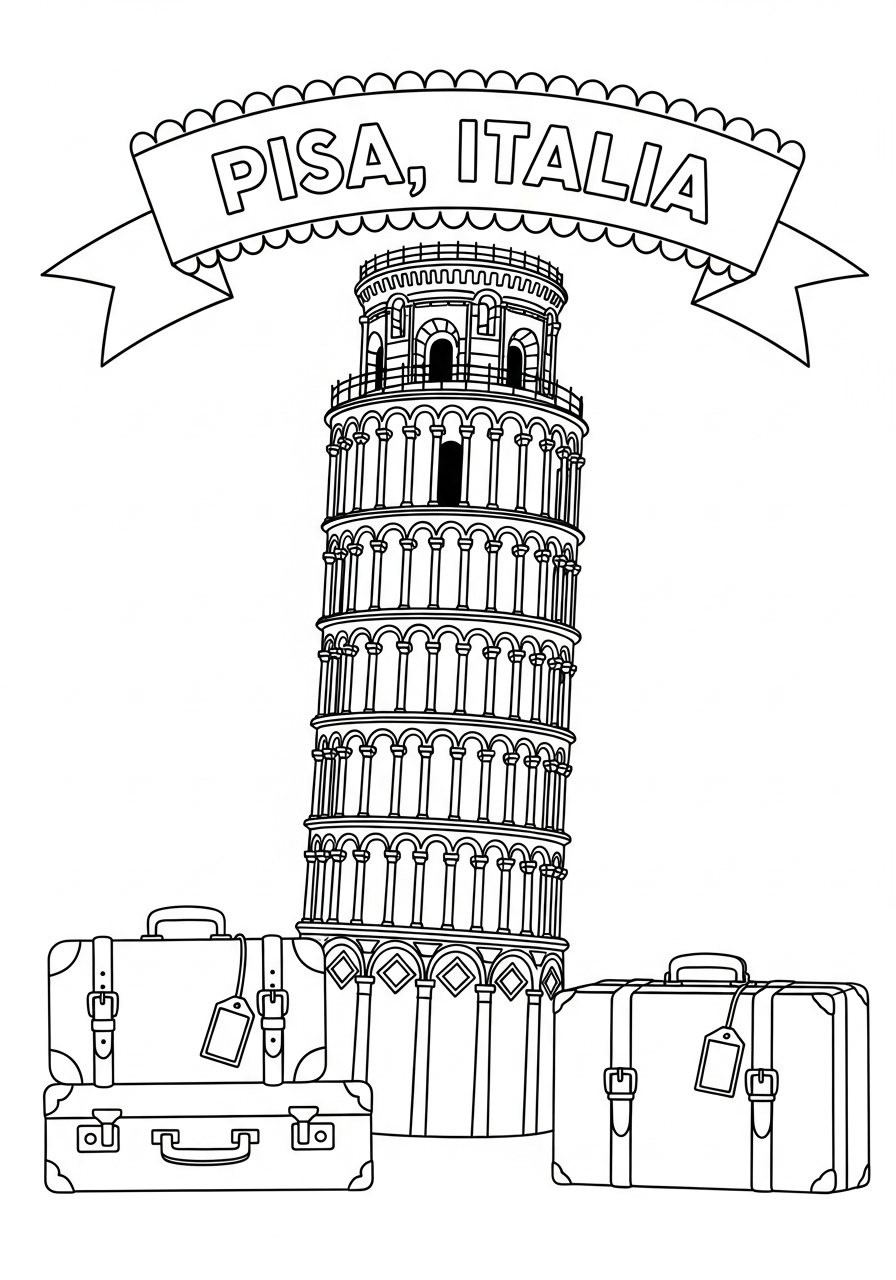 Torre di Pisa da colorare pdf