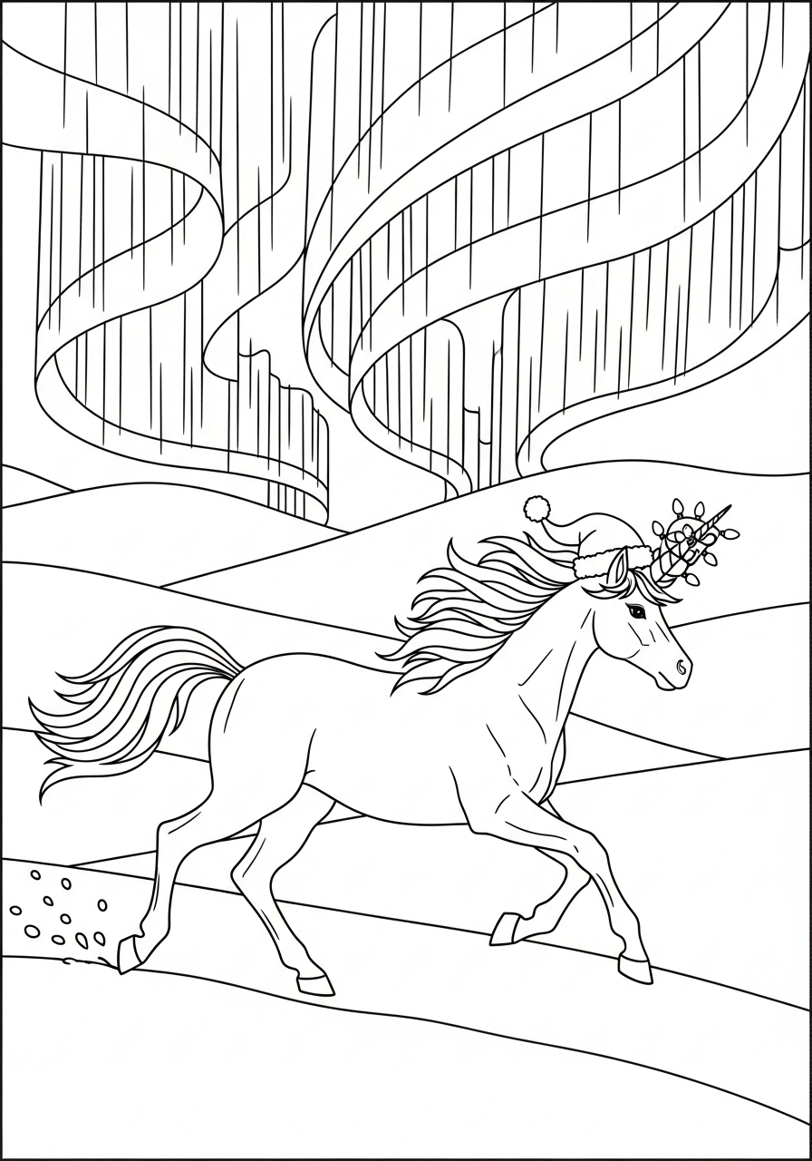 Unicorno di Natale 8 disegni da colorare Unicorno di Natale pdf