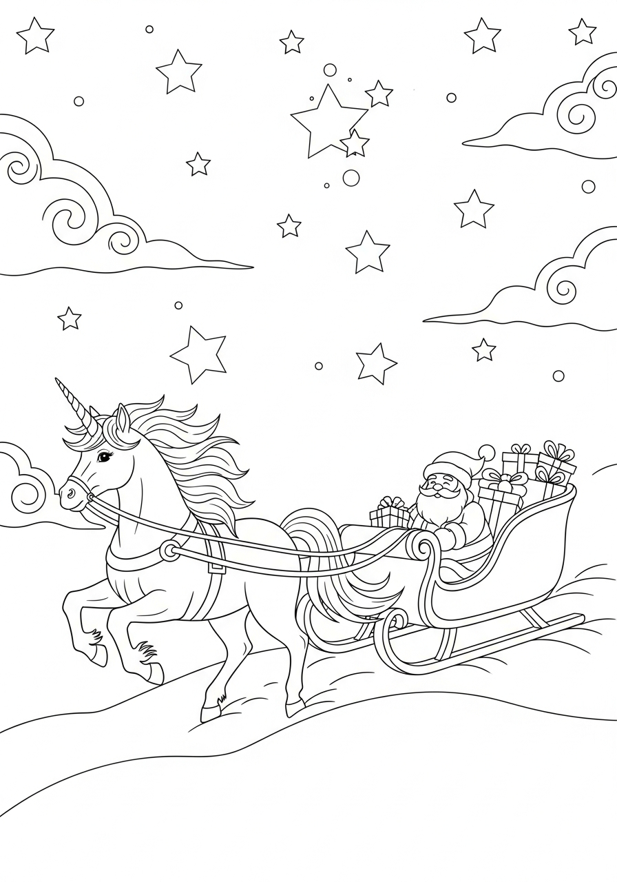 Unicorno di Natale 19 disegni Unicorno di Natale da colorare pdf