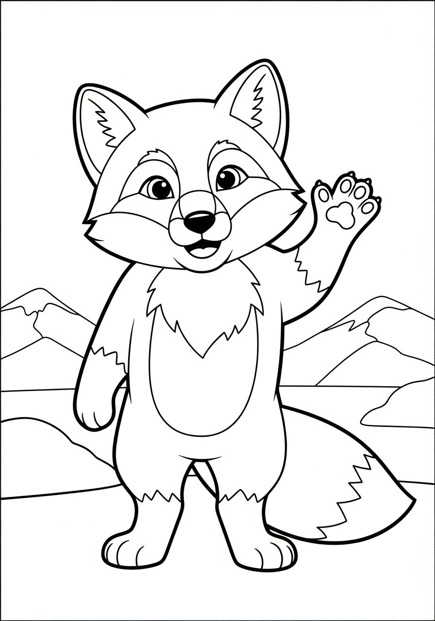 Volpe Artica da colorare facile