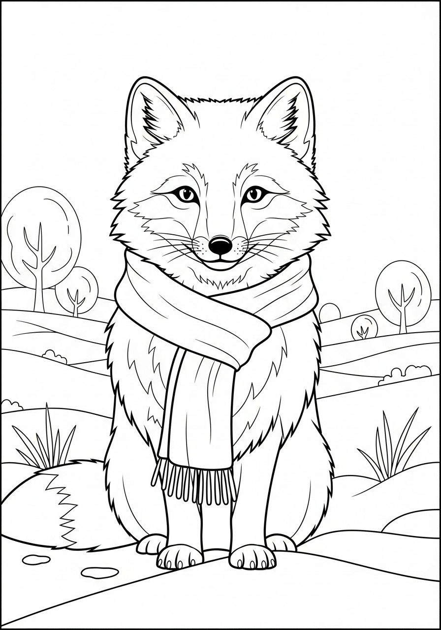 disegni Volpe Artica da colorare per bambini 1