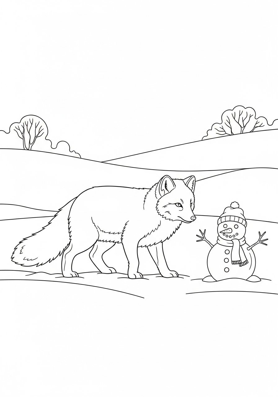 Volpe Artica disegno da colorare 2