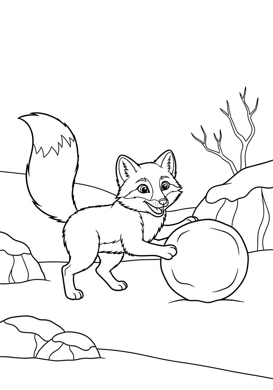 disegni Volpe Artica facili da colorare