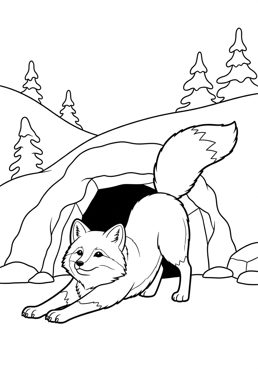 Volpe Artica da colorare pdf gratis