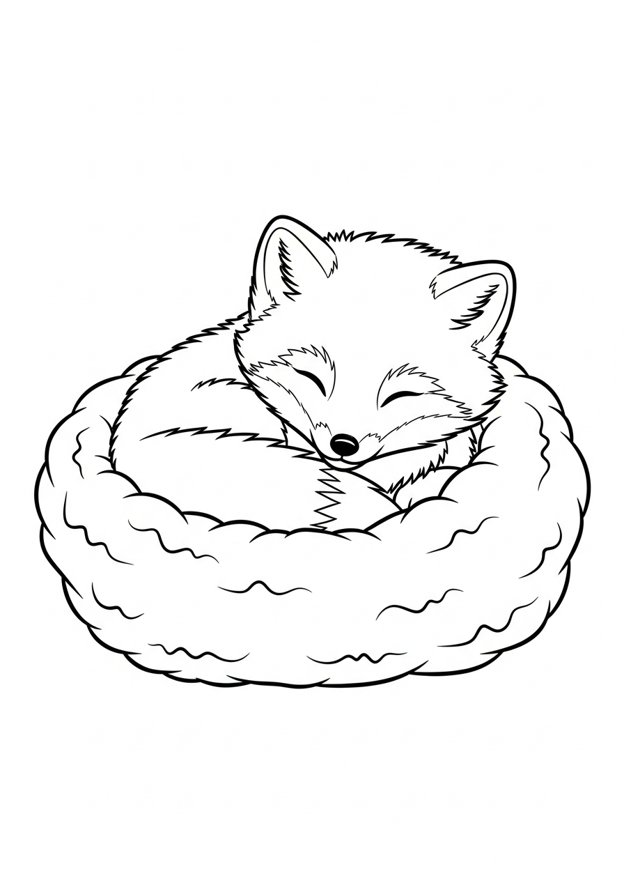 Volpe Artica da stampare e colorare per bambini