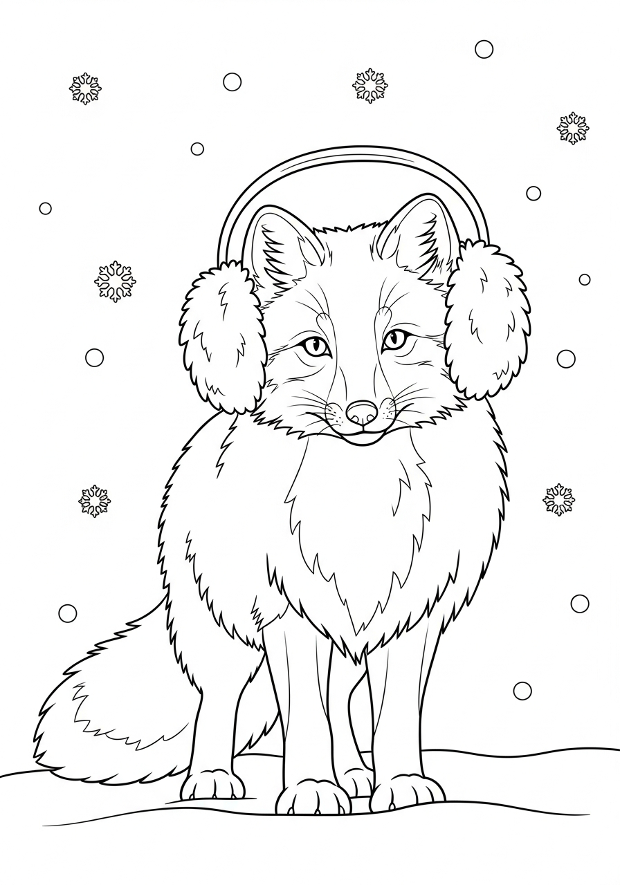 Volpe Artica disegno da colorare 1