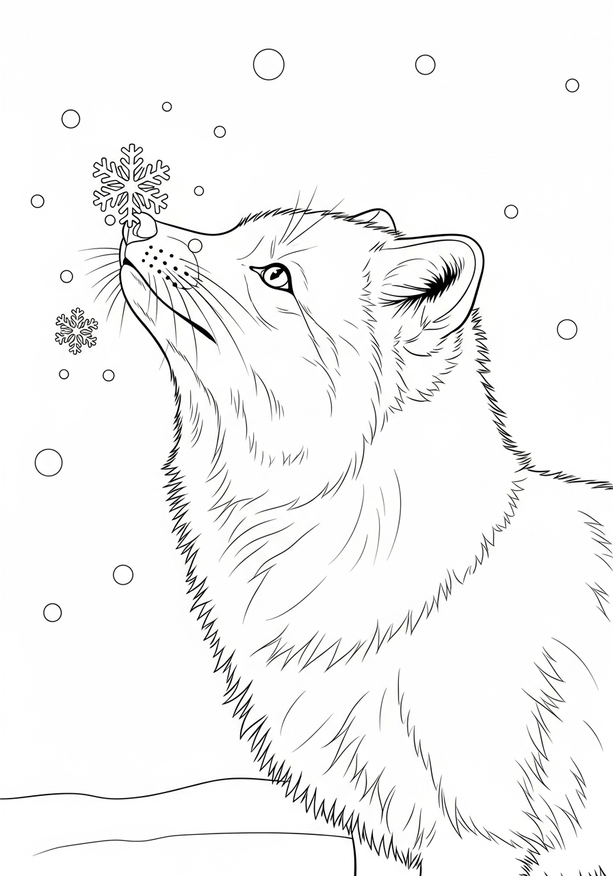 disegni da colorare Volpe Artica da stampare