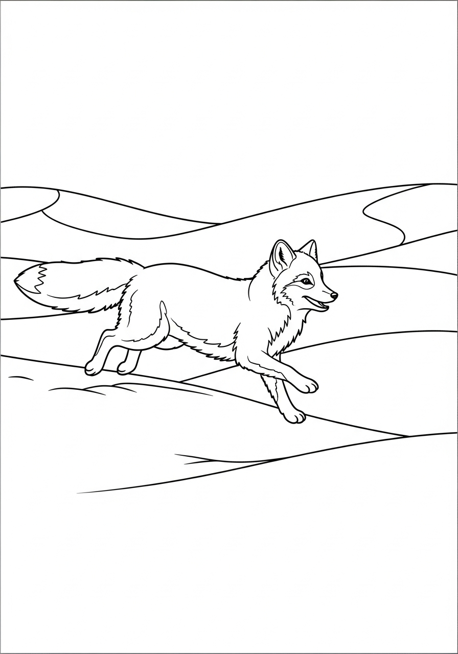 disegni Volpe Artica da colorare pdf