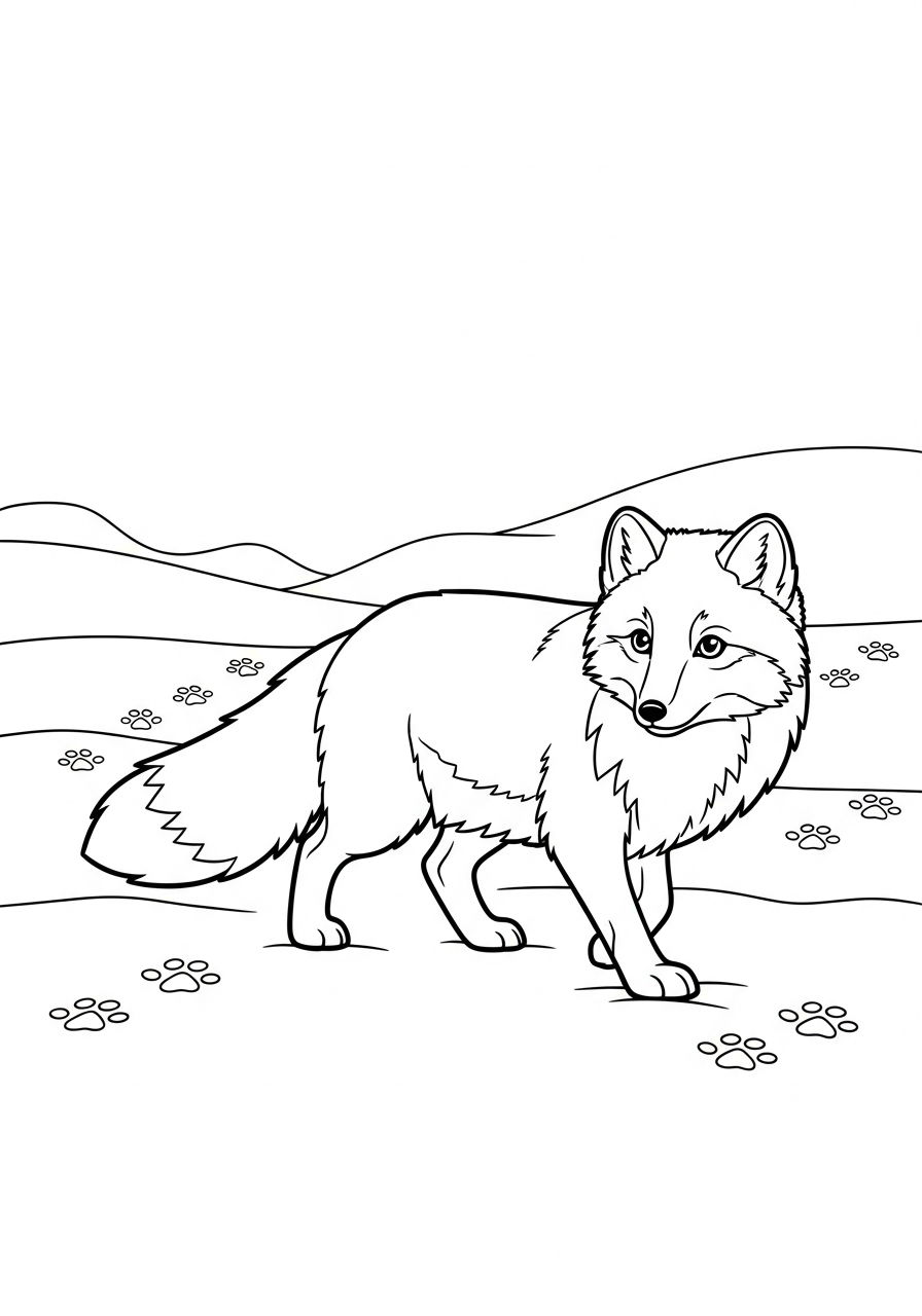 disegni Volpe Artica da colorare pdf 1