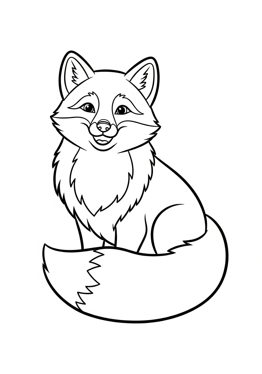 disegni Volpe Artica facili da colorare 2